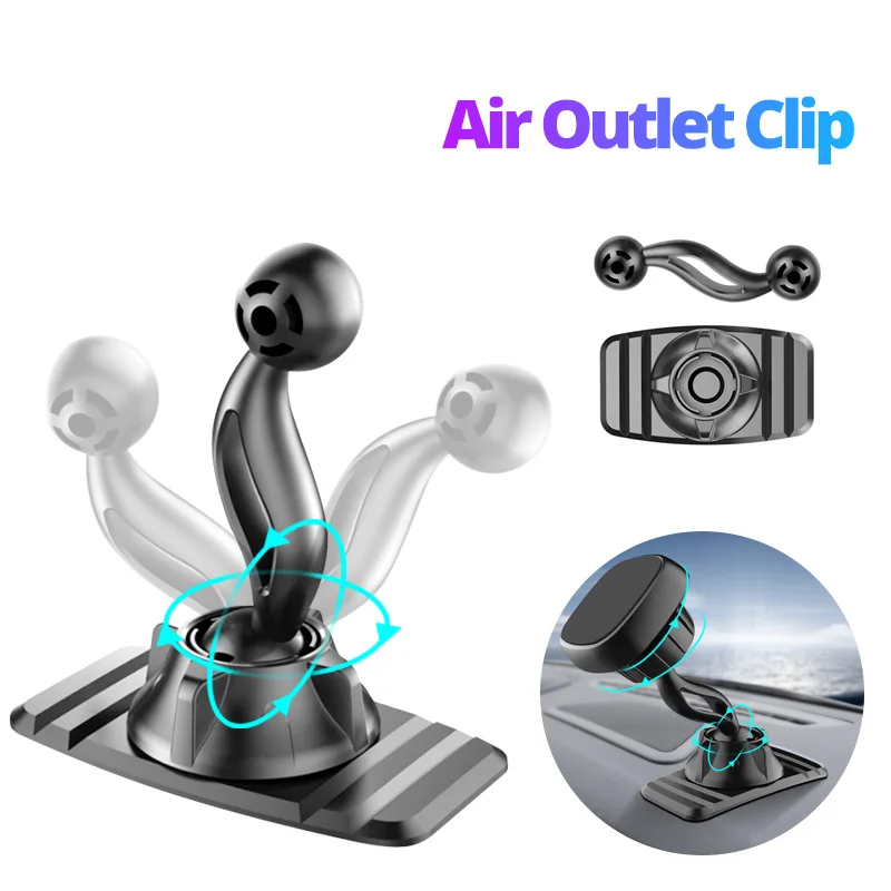 

17mm Ball Head Car Clip Air Vent Mount Car Phone Holder Bracket Gravity Stand Car Charger Adapter Magnet Bracket Holders Support