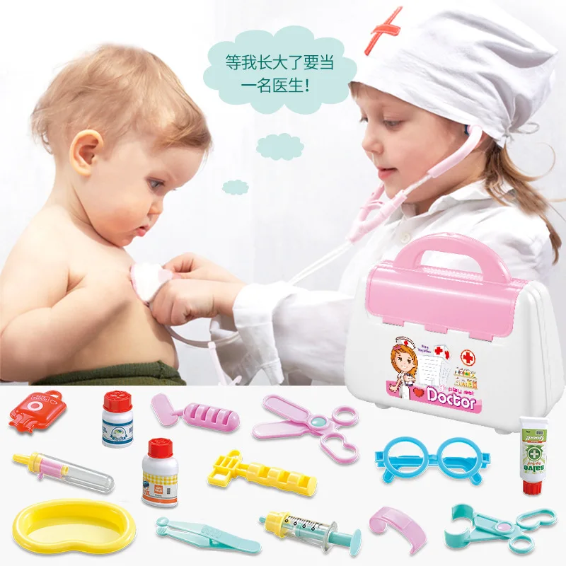 Kids Doctor Toys Set Simulation Family Doctor Medical Kit Toy Pretend Play Portable Suitcase Medicine Accessorie Children Toys