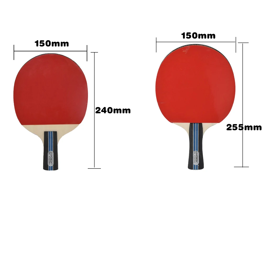 Juego de raquetas de tenis de mesa, 2 paletas de Ping Pong y 3 bolas de Ping Pong, raqueta de paleta de Ping Pong de mango largo y corto, con bolsa de transporte