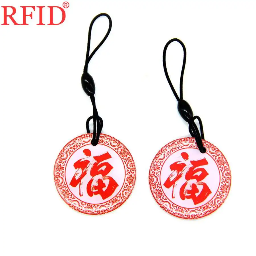 UID S50 1K 13.56Mhz Changeable MF NFC IC Card Dropping Glue Waterproof Circular Keyfob Token Tag Keychain Fast Shipping 1pcs