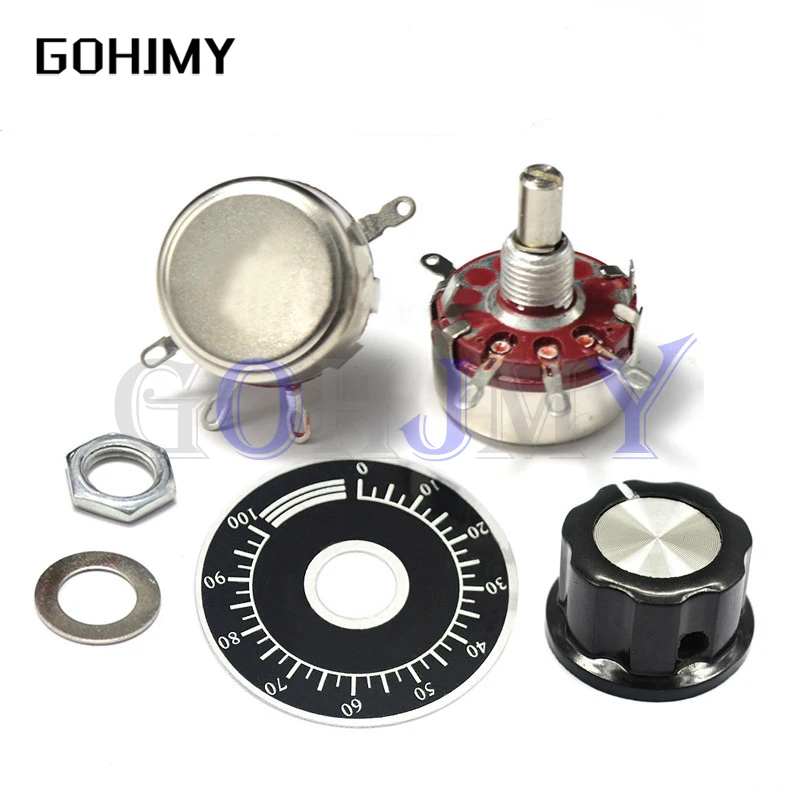 1 Set = 3PCS WTH118 DIY Kit Parts 2W 1A Potentiometer 1K 2.2K 4.7K 10K 22K 47K 100K 470K 1M MF-A03 + WHT118 +  0-100