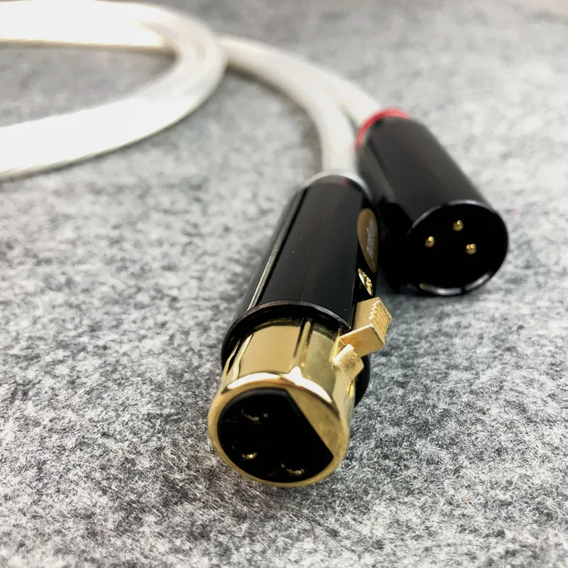 high Quality  5N OFC Silver Plated XLR Balance HiFi Audio Connection Cable for Amplifier CD Player