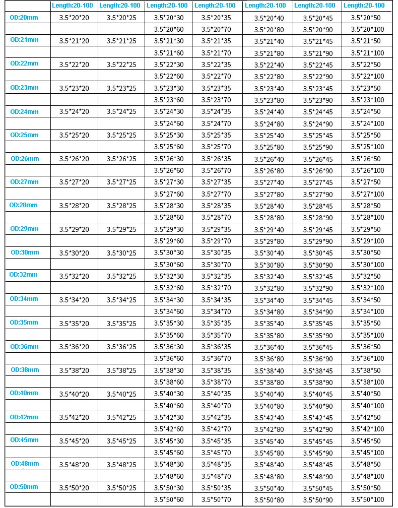 Pressure Spring Compression Spring Wire diameter 3.5mm Outer diameter 20-30mm length 20-100mm Rotor Return Spring