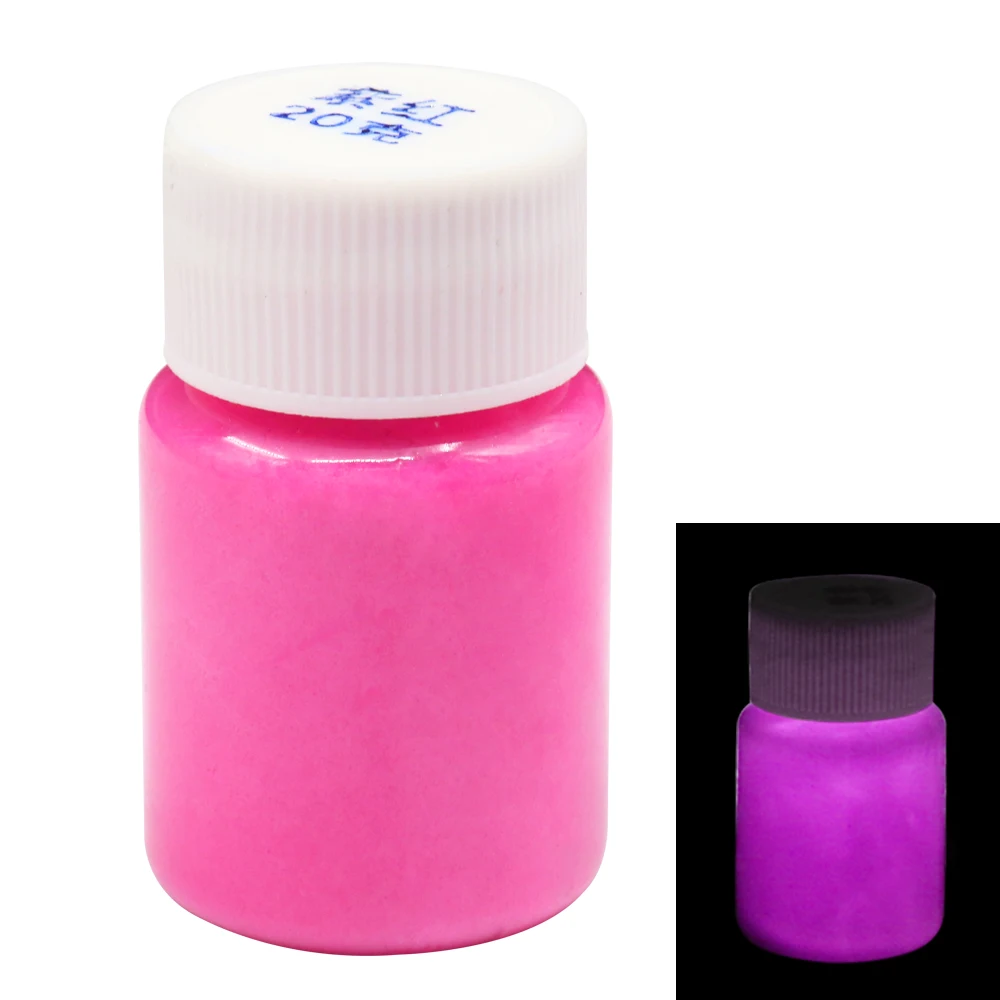 20g Per Bottle Fuchsia Color Luminous Paint Noctilucent Powder Fluorescence DIY Party Creative Glow In Dark Decorations for Home