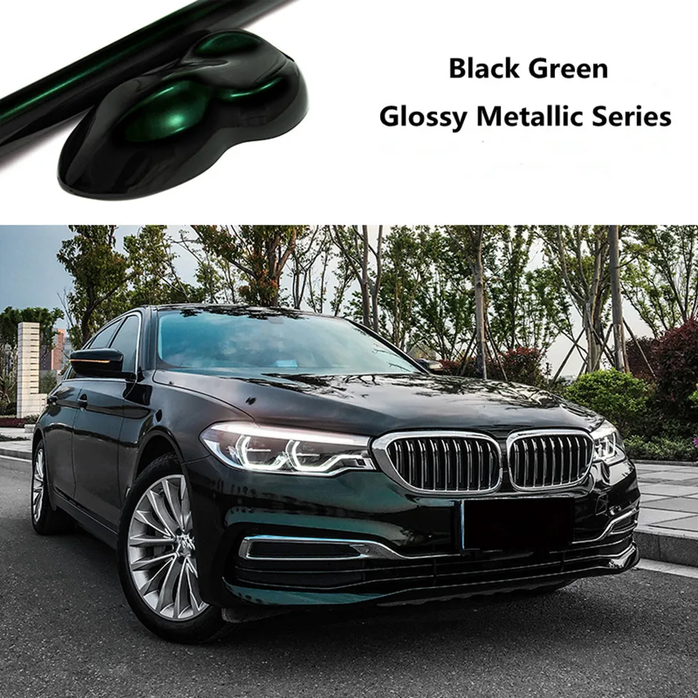 

Sunice 18m Metallic Super Glossy Vinyl Black Green Car Wrap Film Car Body Color Change Wrapping Decor Sticker Air Bubble Free