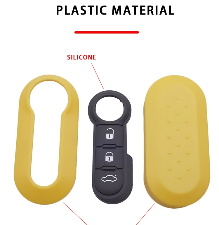 Kelay 3 Pulsanti Auto Chiave Fob Copertura di Ricambio per Fiat 500 Peugeot Citr