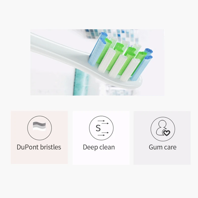 Têtes de brosse à dents de rechange à poils souples, brosse à dents électrique sonique O-Clean, soins de gomme, nettoyage en profondeur automatique, tête de brosse à dents souple