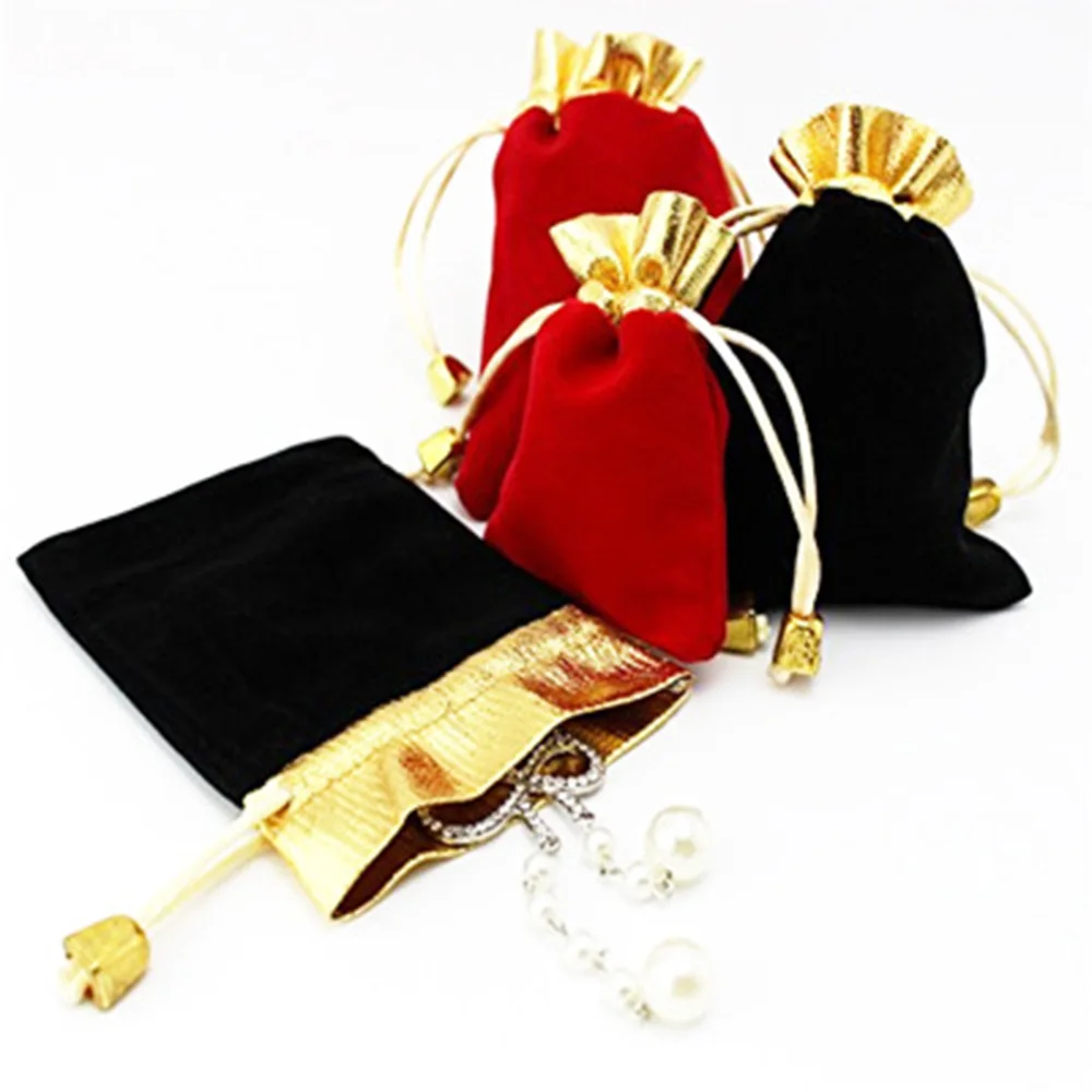 10pcs Christmas New Year Gift Jewelry Storage Bag Soft Velvet Cloth Pouches