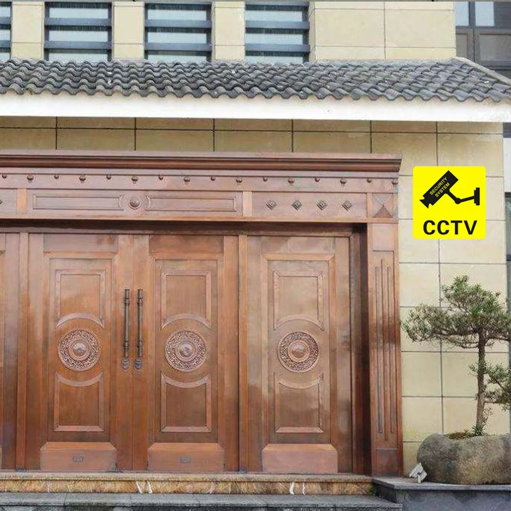 방수 비디오 카메라 감시 보안 스티커, 데칼 경고 경보 표지판, 가정 사무실 학교 상점용, 110x110mm, 10 개