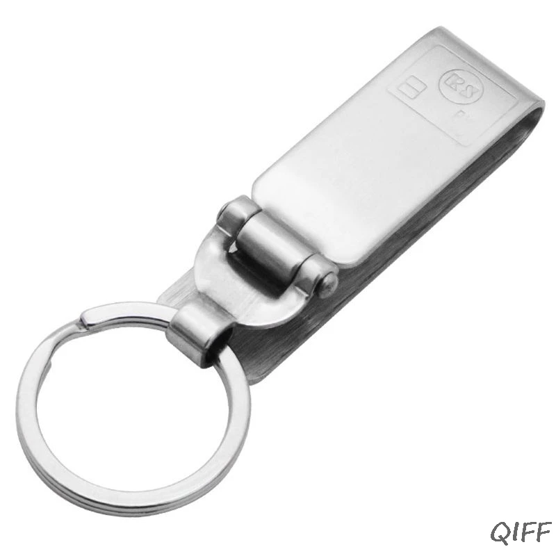 Anti-Lost Heavy Duty Stainless Steel Belt Keyring Key Holder Key-Clip Detachable