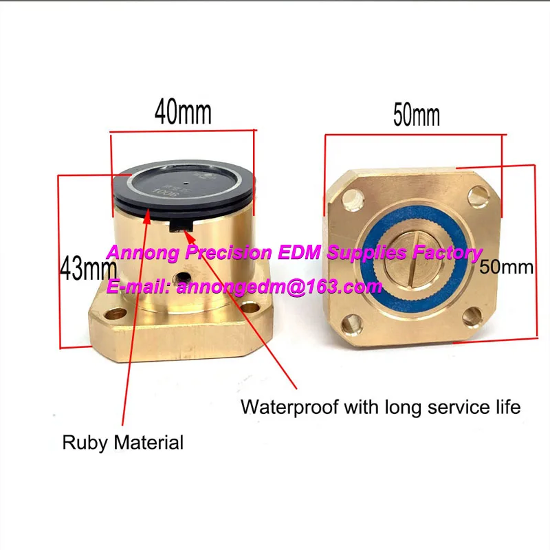 

Wire Cut Parts Guide Wheel Pulley Roller 1006 OD50*50*40mm*Total Length43 Ruby Assembly Brass Seat for WEDM Wire Cutting machine