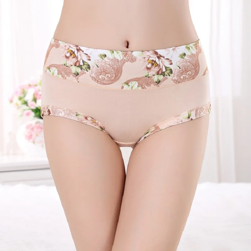 5 Teile/los frauen Höschen Drucken Unterwäsche Weiche Höschen Atem Briefs Mädchen Floral Panty Sexy Wäsche Unterhose Für Weibliche – Detail 6
