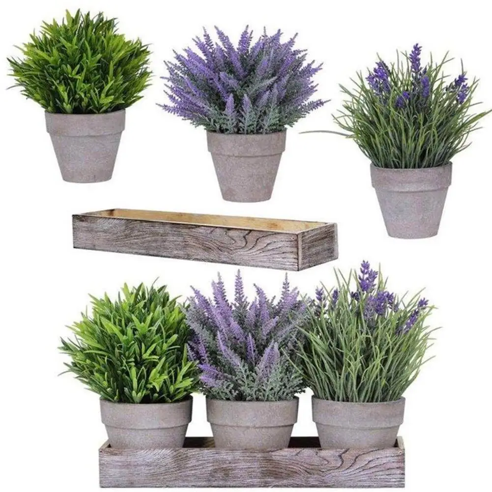 1Pc 5 Head Artificial Flower Lavender Plants Flower Branch Outdoor Wedding Garden Home Easter DIY Decoration