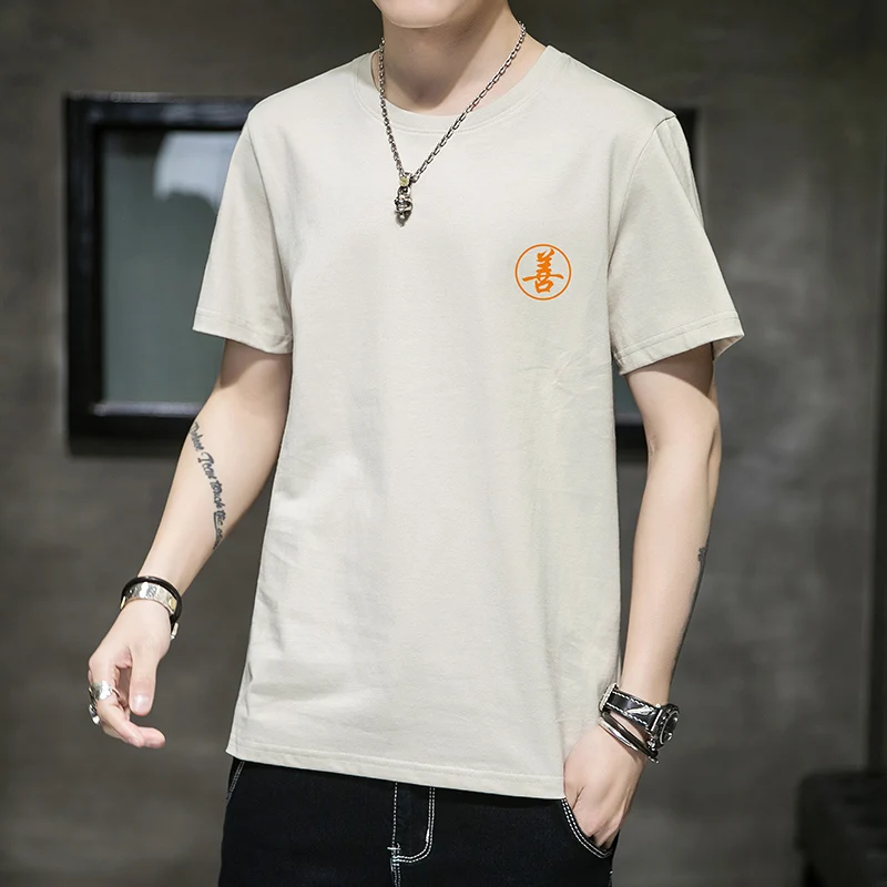 

Men 2021 Summer New Casual O-Neck 100% Cotton Tee T-Shirts Men Fashion Streetwear Hip Hop Print Soft Tops Tee T Shirts Men 6XL