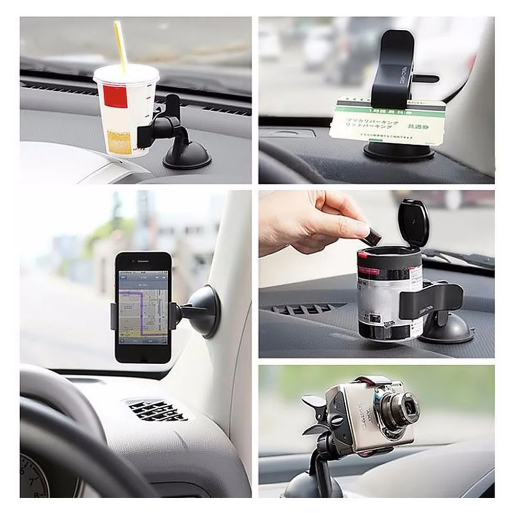 

1Pc Auto Car Accessories 360° Rotating Phone Windshield Mount GPS Holder Black Plastic Car Interior Holder Adjustable Universal