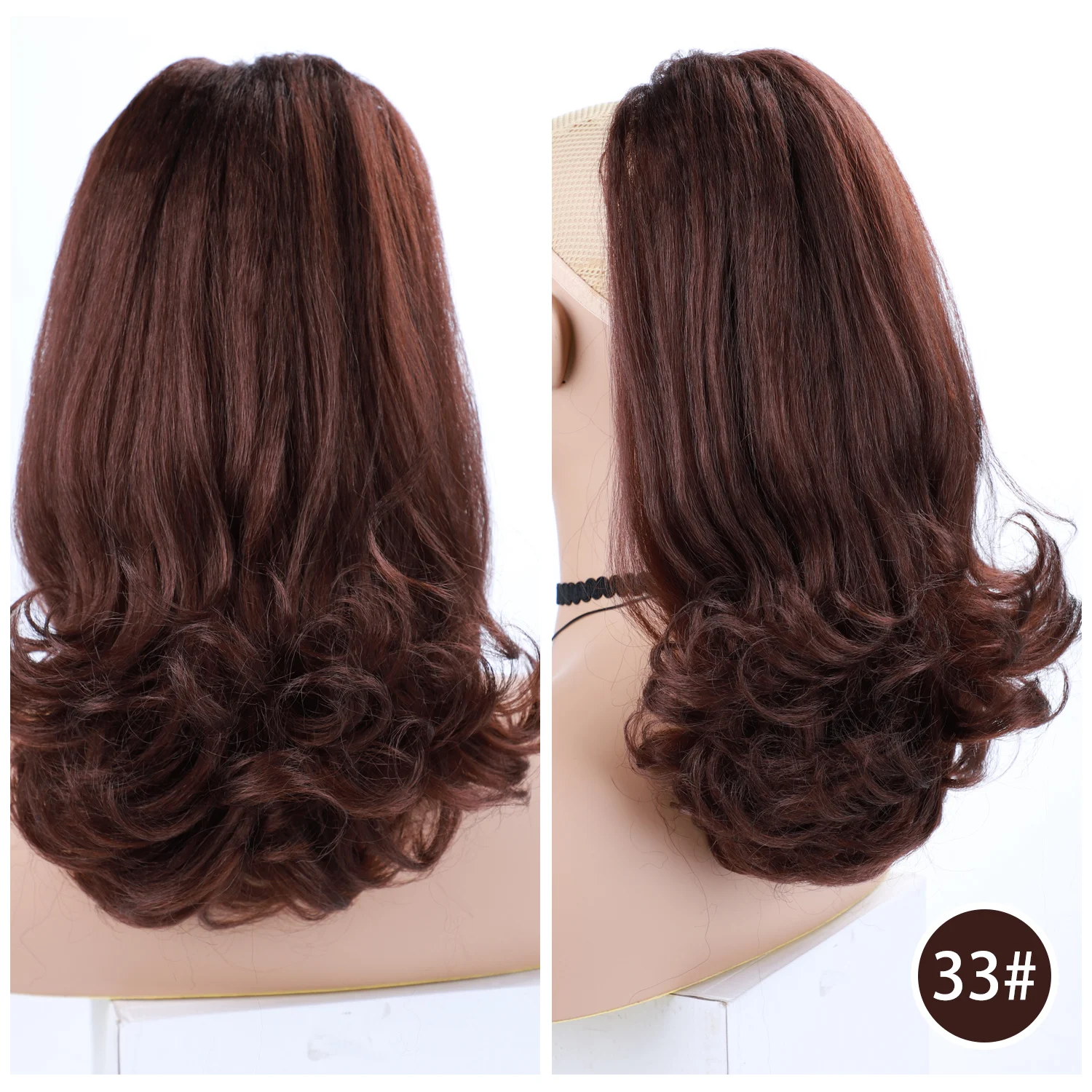 Blice Synthetic Drawstring Ponytail Hair Pieces Ponytail Kinky Straight Hair Extensions Kanekalon Hair With Combs Warp Ponytail