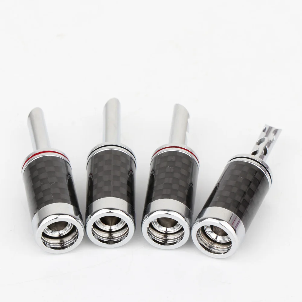 4MM BFA Bananenstecker Kohlefaser-Lautsprecherkabel Bananenanschluss BFA-Steckverbinder Audio-Lautsprecher Bananenstecker-Buchse – Detail 5