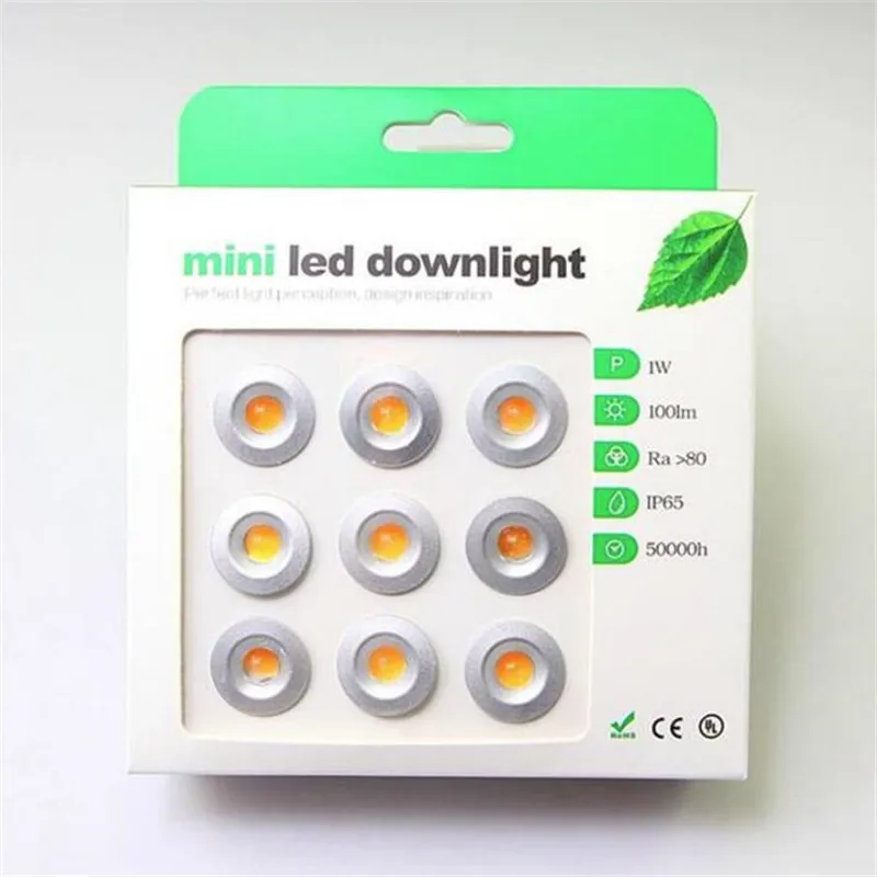 Mini Spot Lumineux LED Imperméable Conforme à la Norme IP65, Éclairage d'Armoire, Résistant à 60 Degrés, DC 12V, 1W, 9 Pièces/Lot