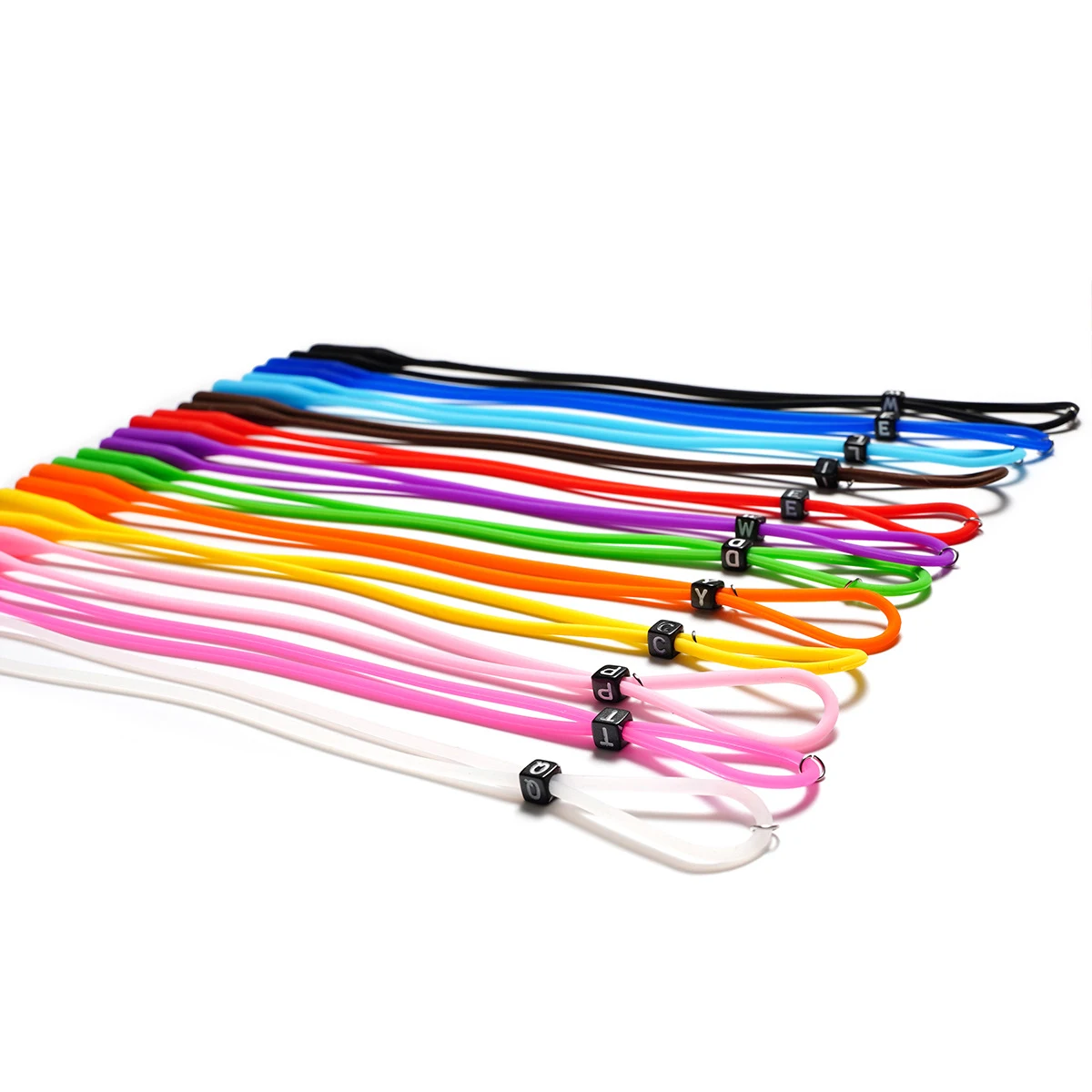 Eyeglasses Multicolor Elastic Silicone Lace Adjustable Letter Button Sports Anti-Slip String Glasses Straps Neck Tape Round Ends