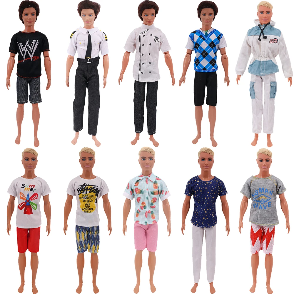 Ken Doll Clothes Handmade T-shirt Pants Uniform Fit 11.8 Inch Barbies Ken Boy,30cm Blythe Doll,Toys For Girl,Doll Accessories