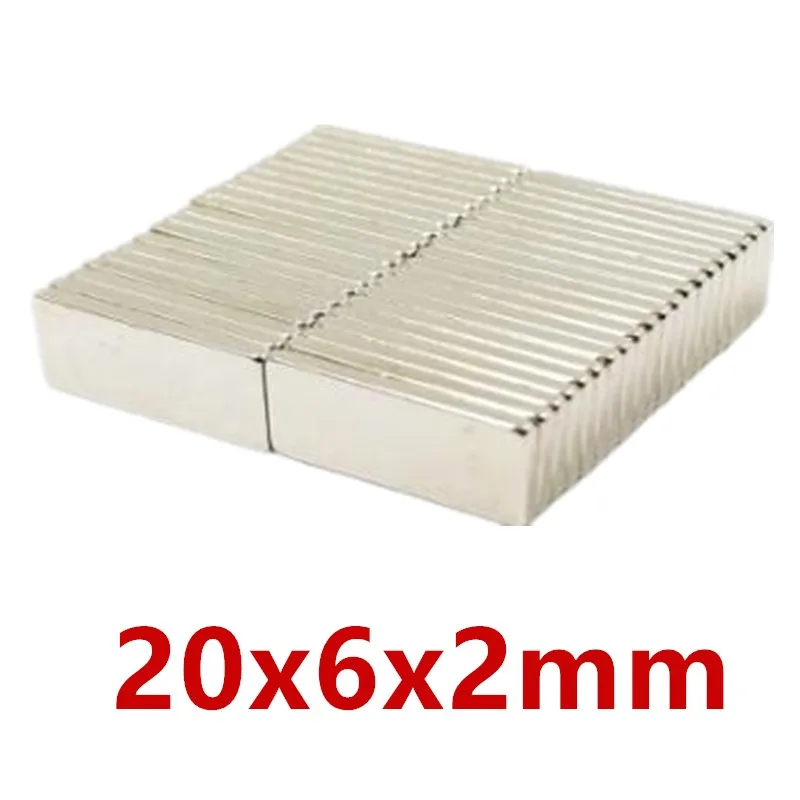 10 20 50 100pcs/lot F 20x6x2 N35 Magnet 20*6*2 Magnets for moto