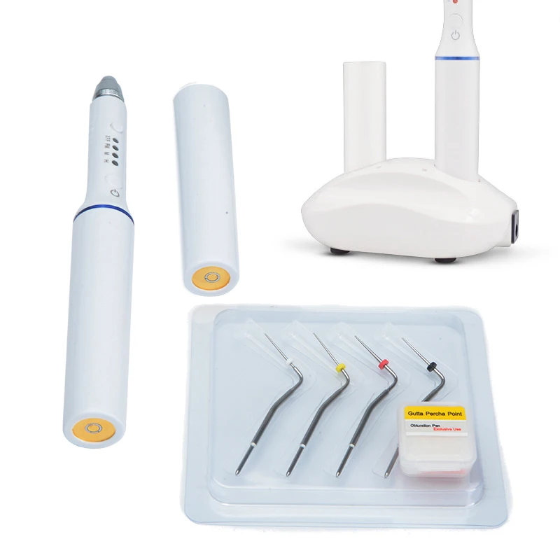 New Cordless Gutta Percha Obturation System Endo Heated Pen with 4 Tips Wireless for Root Canal Filling Obturation Pen