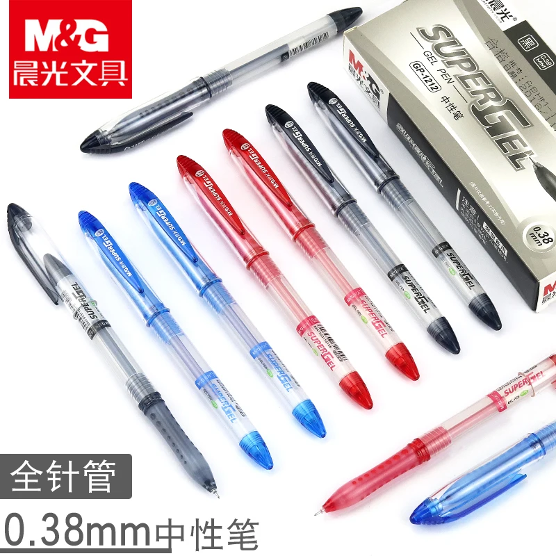 3/6/12PCS M&G GP1212 Gel Pen 0.38mm Black Full Needle Signing Pen Financial Teacher Office Stationery Wholesale