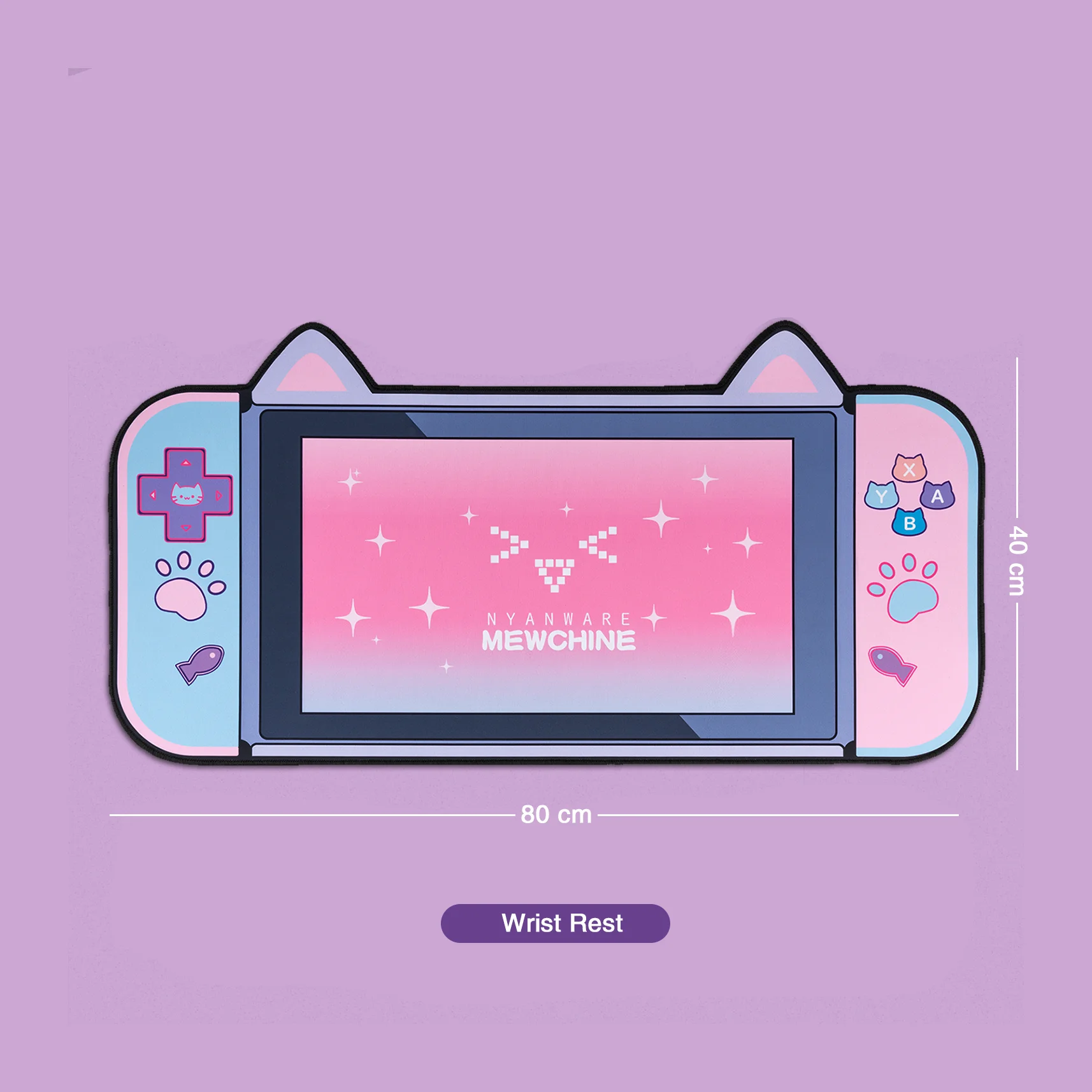 ขนาดใหญ่พิเศษ Kawaii Gaming Mouse Pad แมวน่ารักหู XXL แผ่นที่มีสายรัดข้อมือกันน้ำ Nonslip โต๊ะแล็ปท็อปอุปกรณ์เสริม