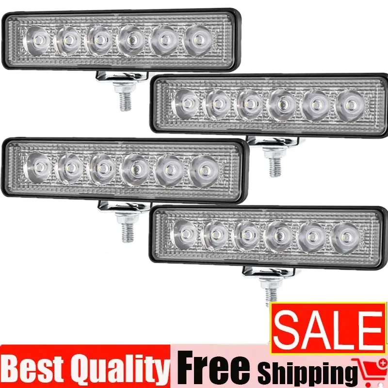 Автомобильная светодиодная лампа дневного света Автомобильный светодиодный рабочий светильник, 6 светодиодов, 18 Вт, дополнительное освещение для внедорожника, модифицированное освещение