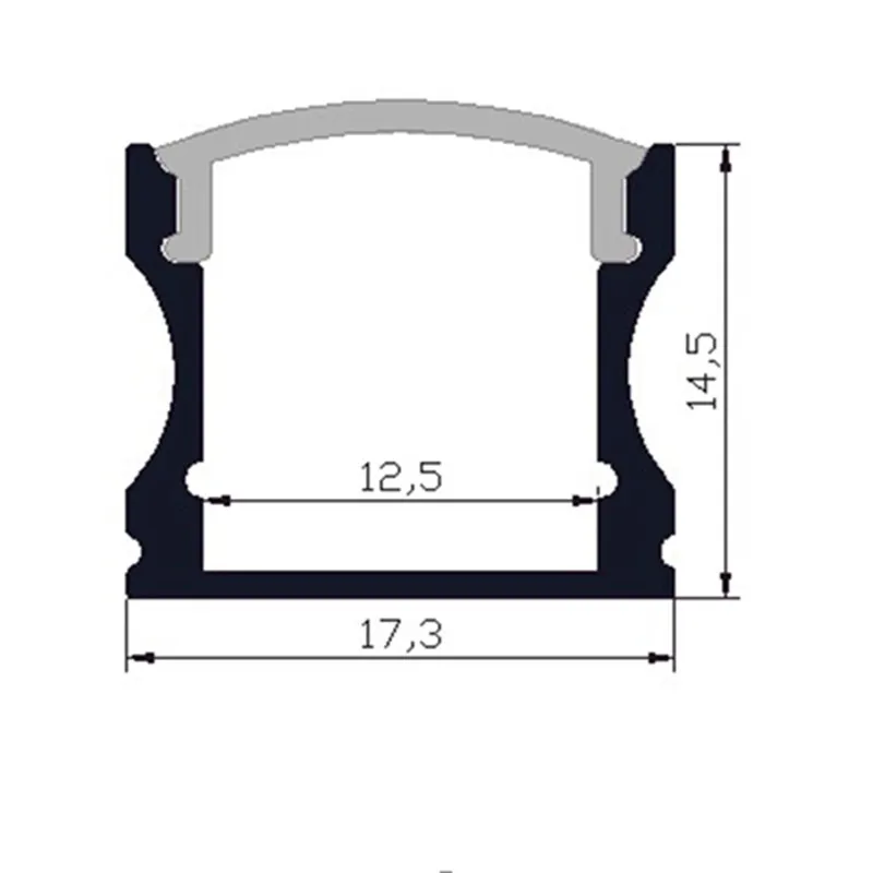 Imagem -05 - Superfície Montada Led Perfil de Alumínio Canal Led Preto Tira Led Flexível ou Rígida 25 m por Pcs