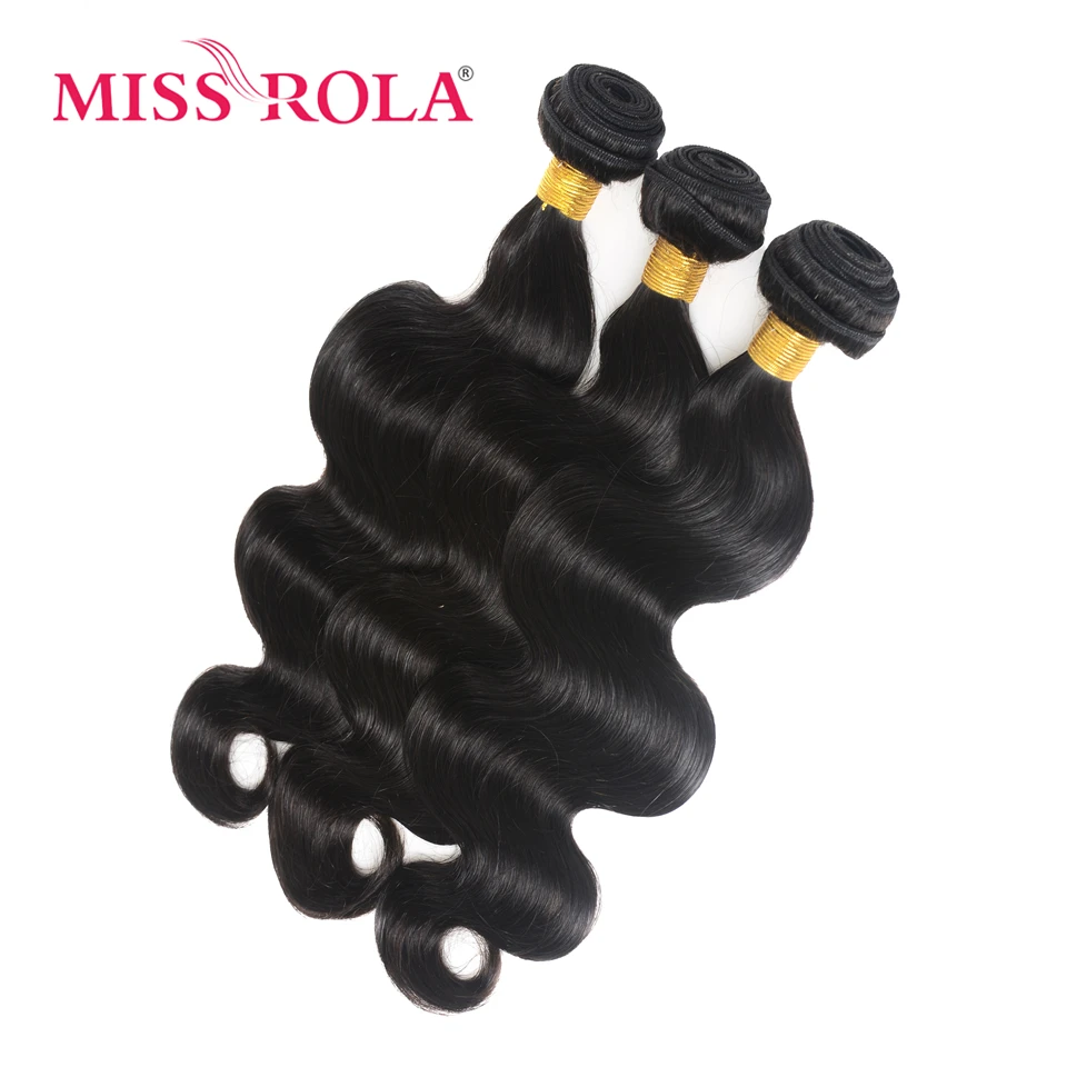 Miss Rola บราซิล Body Wave Hair Bundles ธรรมชาติสีผม Remy 100% Human Hair Extension 8-30นิ้ว wave ผมสาน