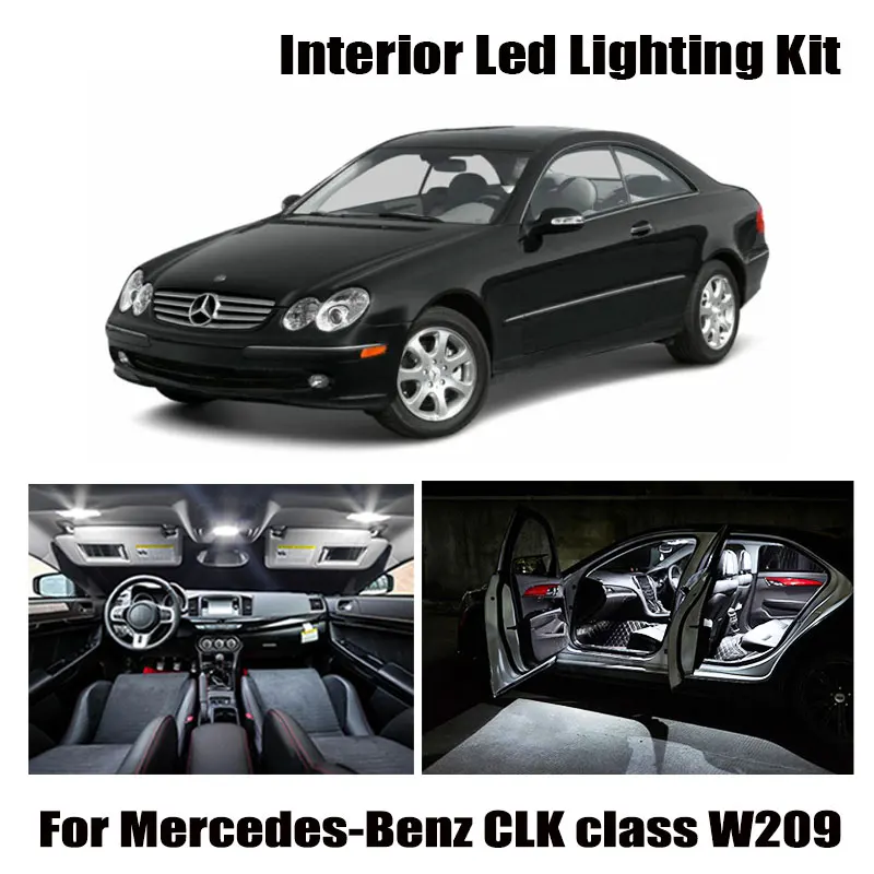 16pcs White Canbus Car LED Interior Light Kit For Mercedes-Benz CLK class W209 CLK320 CLK430 CLK350 CLK500 CLK550 2003-2009