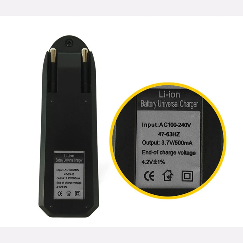 1 Slots Universal 3.7V 500ma Intelligent power off Battery Charger Adapter IC EU US Plug for rechargeable Battery 18650