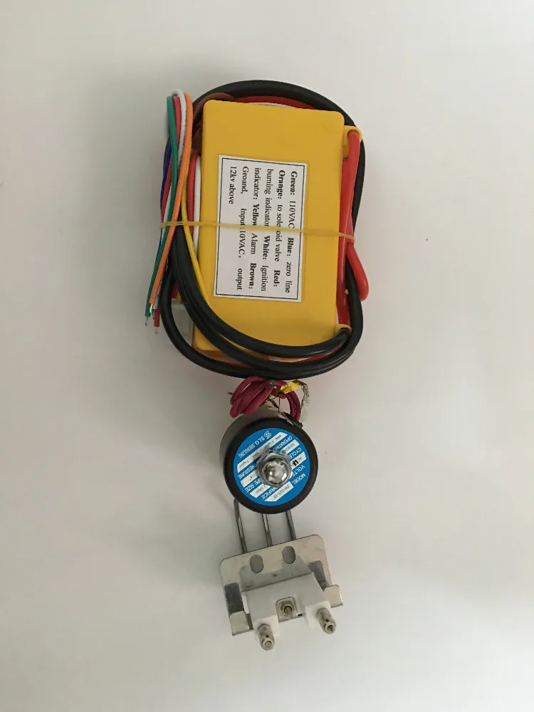 110VAC Gas Ignition Transformer Unit+Spark Plug+ (1/4)Soleniod Valve High Power Output  Controller