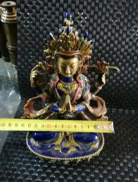 Old chinese Tibet Buddhist Guanyin statue of cloisonne