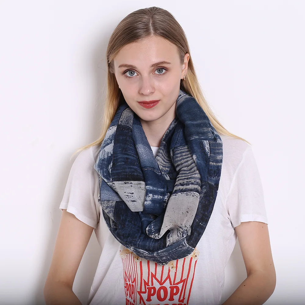 Unisex Wielofunkcyjny zimowy szalik na szyję z nadrukiem dla kobiet Szaliki z kablem dla kobiet Ciepła apaszka na szyję Kolarstwo Narciarstwo Szal z pętlą — zdjęcie 4
