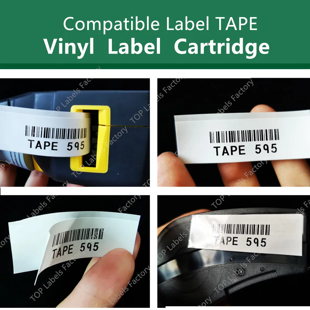 Imagem -06 - Cartridge 20pk Compatível M21375595 Cartucho de Vinil no Labeller Laboratório Handheld da Impressora da Etiqueta Rotulagem do Equipamento Preto no Branco 10