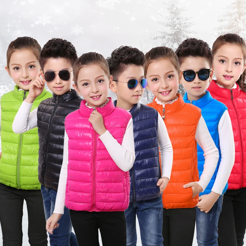 Chaqueta sin mangas para niños y niñas, chaleco bonito de plumón, ropa de otoño, abrigo cálido de algodón