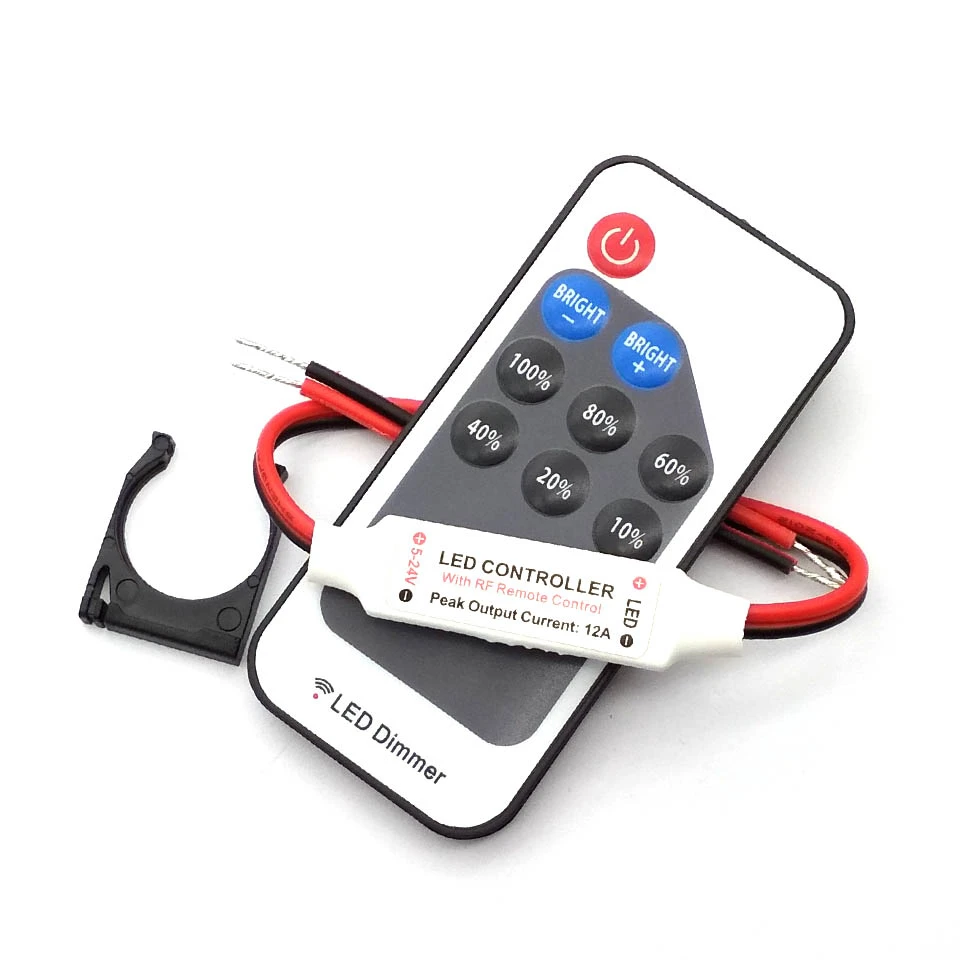 LED قطاع تحكم مصغّر باهتة RF بعيد تيار مستمر 5 فولت 12 فولت 24 فولت تحكم ل LED 5050 2835 قطاع لون واحد