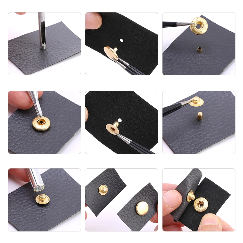 Leather Snap Buttons Fasteners Metal Snaps Press Studs Sewing  Accessories Fabric Buttons For Clothes/Jackets/Jeans/Bags