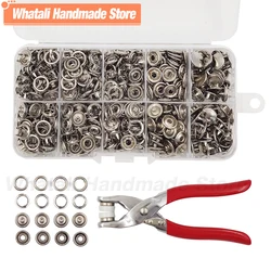 100pcs 9.5mm Metal Prong Snap Button Press Prong Fastener Studs With Pliers Set Kits For Clothes Garment Sewing Bags Shoes