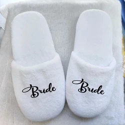 Customizable Slippers White Coral Bridesmaid Bride Party Accessories Gift Wedding Slippers For Guests Birthday Party Decoration