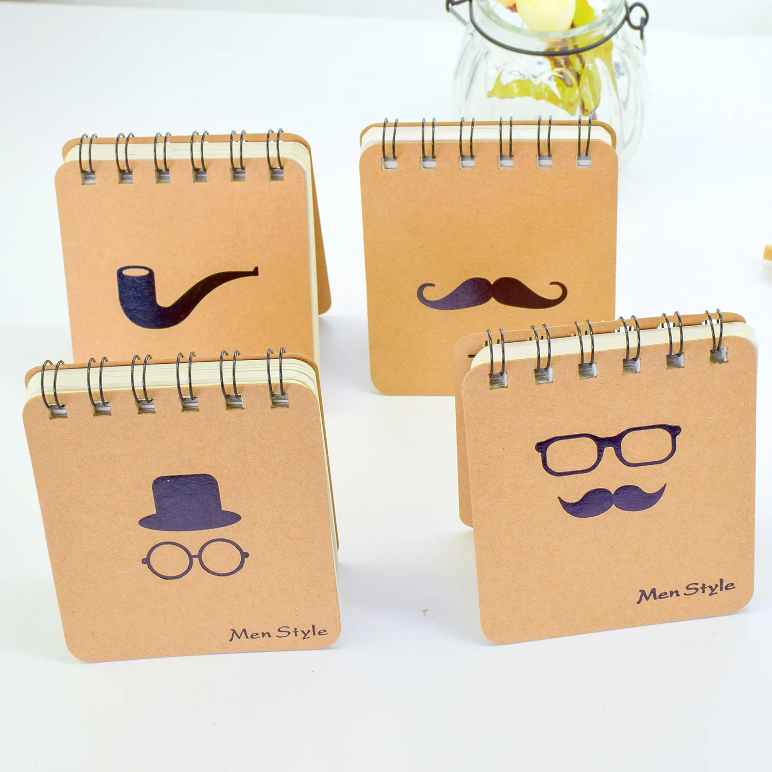 8 Pcs Hot Stamping Weather Beard Coil Pocket Mini Portable Notepad Student Stationery Office Prize Wholesale