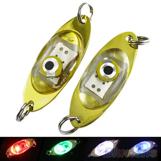 LED Fishing Lures Deep Drop Underwater Eye Shape Fishing Squid Fish Lure Light Flashing Lamp 4colors Fish Lure Lamp