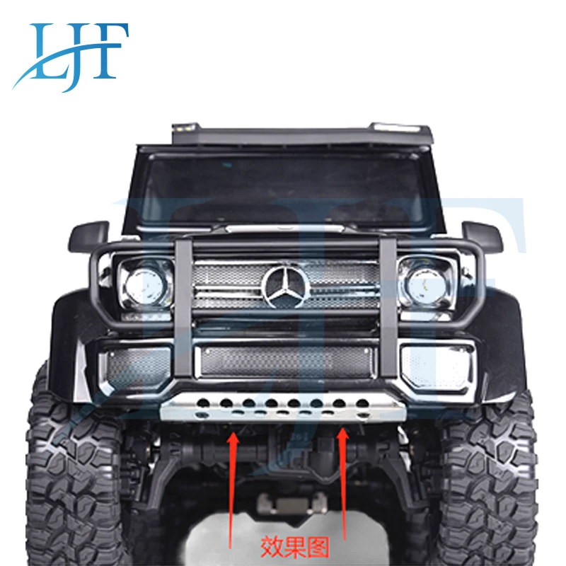 LJF โลหะสแตนเลส TRX4ด้านหน้า Chassis Armour Protector สำหรับ1/10 RC Crawler Traxxas TRX-4 G500 TRX-6 6X6 L137