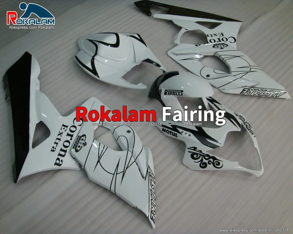 Covers For Suzuki GSXR1000 K5 2006 GSXR-1000 2005 GSXR 1000 K-5 05 06 Motorbike Black White Fairing Kits (Injection Molding)