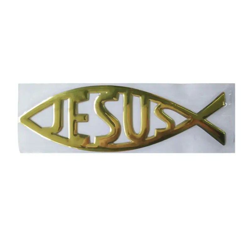 2021 New Jesus Fish 3D Car sticker Soft PVC Chromed Badge Car Styling Decoration Waterproof Decal Christian Decal Sticker