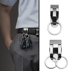 Stainless Steel Keyring Security Clip On Heavy Duty Belt for Key Clip Belt Keychain 2 Detachable Keyrings Belt for Key Holder