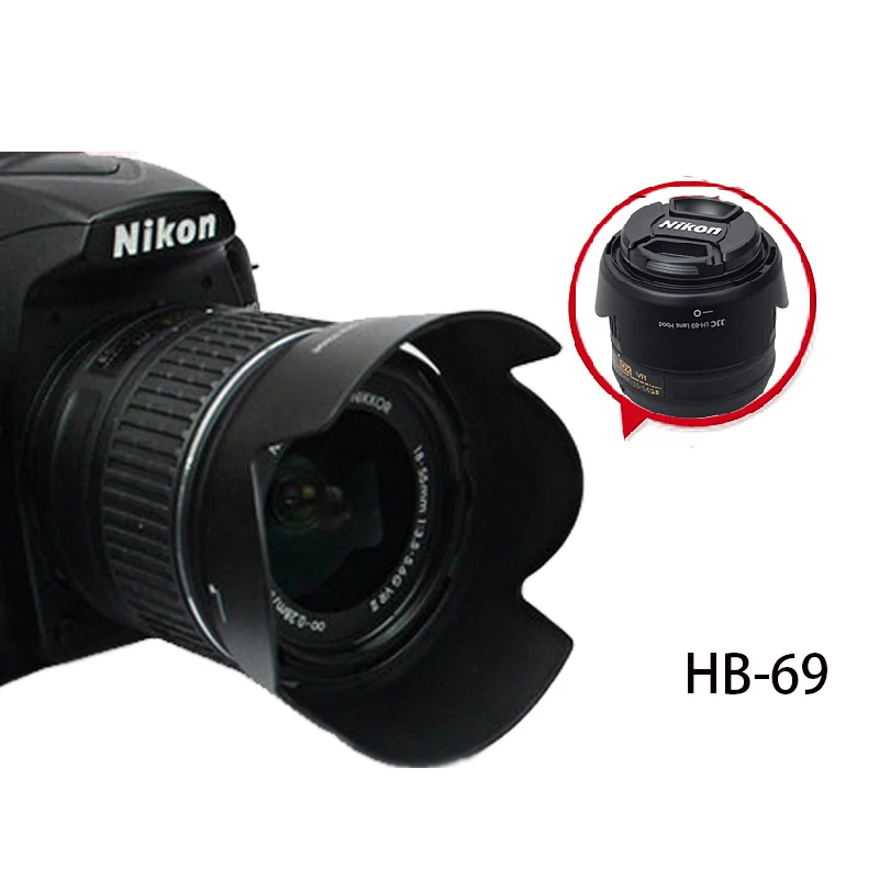 

Lens Hood Replace HB-69 for Nikon AF-S DX Nikkor 18-55mm f/3.5-5.6G VR II / 18-55 mm F3.5-5.6 G VR II HB69 HB 69