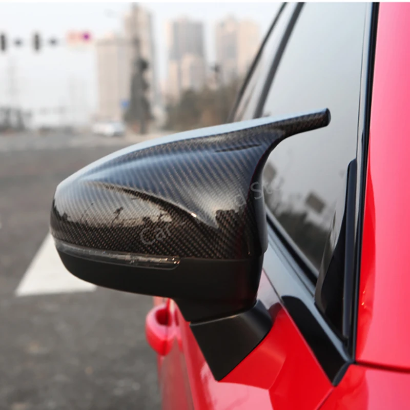 

For Audi A3 8V Side mirror Covers High-Quality Carbon Fiber Cattle Horn shape Mirror Cover Fit audi a3 s3 rearview Mirrors cover